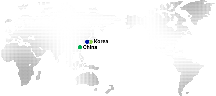China:Factory, Korea:Headquarters, Korea:Sales Network