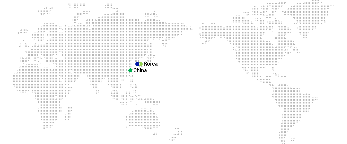 China:Factory, Korea:Headquarters, Korea:Sales Network